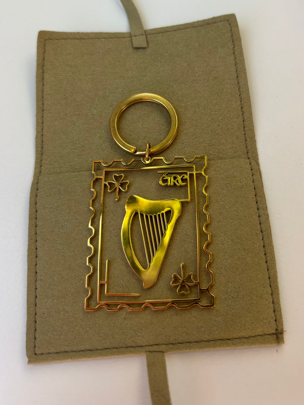 Harp stamp keyring
