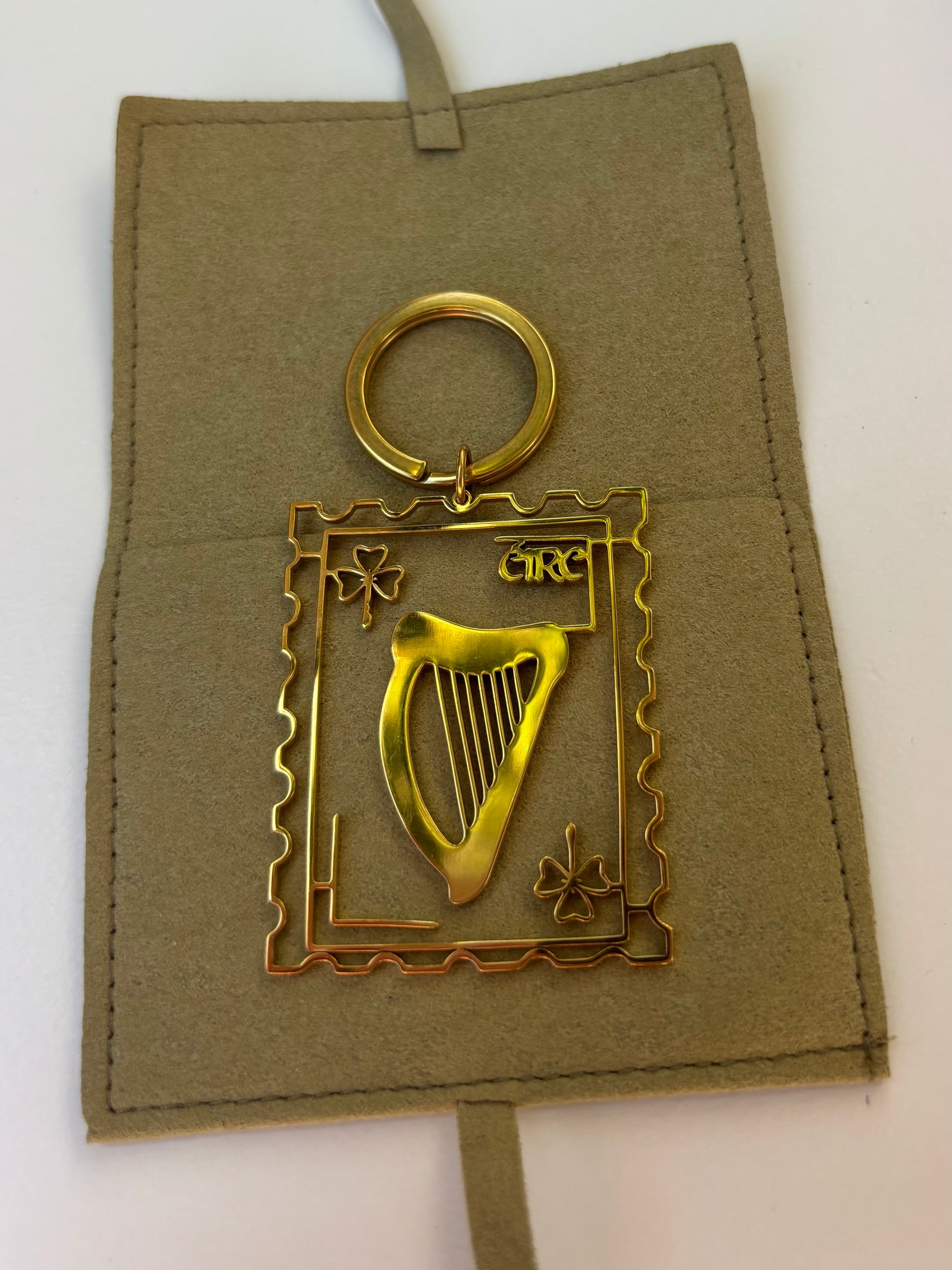 Harp stamp keyring