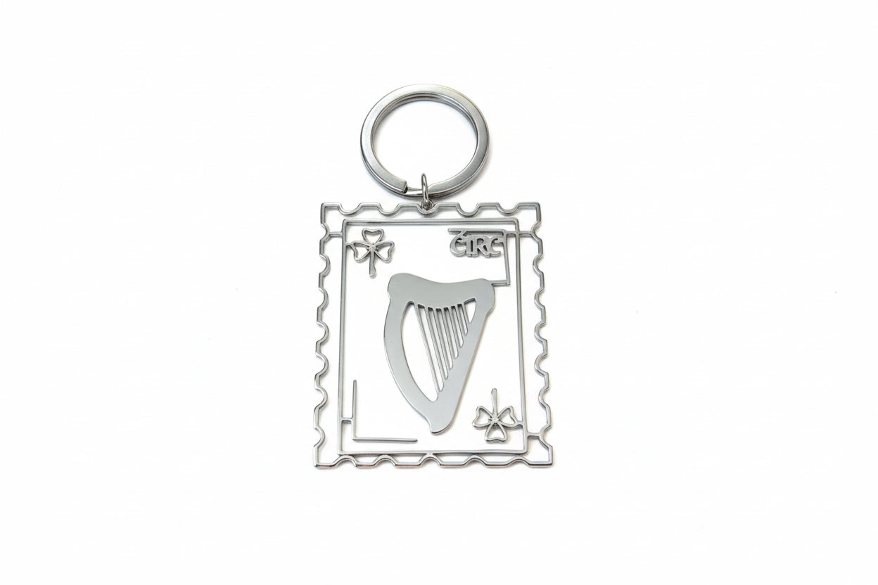 Harp stamp keyring